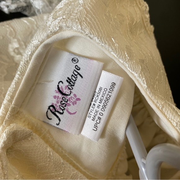 Rose Cottage lace formal dress cream off white 18 months sailor collar pink rose - Picture 5 of 6